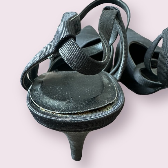 Women’s Colin Stuart Vintage Black Pointy Toe Strappy 4” High Heel Shoes - Picture 7 of 11